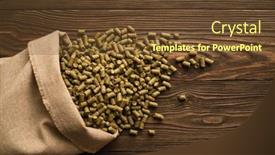  Presentation with hops - Slide deck enhanced with granules-of-brewing-hops background and a tawny brown colored foreground