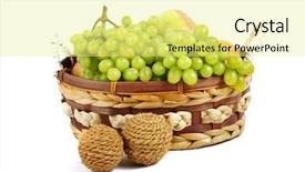  Presentation with grape - Theme enhanced with grape and apple background and a blonde colored foreground