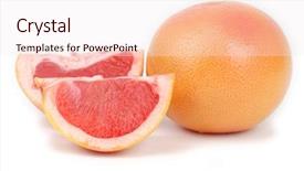  Presentation with grape - Beautiful presentation theme featuring grape-fruit isolated on white background backdrop and a sky blue colored foreground