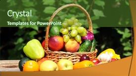  Presentation with table grape - Slide deck enhanced with grape tree - heap of fresh fruits background and a tawny brown colored foreground