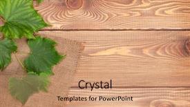  Presentation with table grape - Slides having grape vine over wooden table background and a coral colored foreground