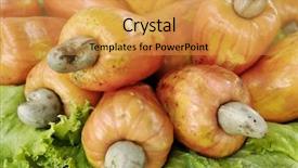  Presentation with cashews cashew fruit - Beautiful slide deck featuring grape vined themed - fruit theme cashew backdrop and a  colored foreground