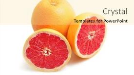  Presentation with background - Cool new presentation theme with grapefruit-isolated-on-white-background backdrop and a blonde colored foreground