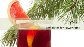  Presentation with mulled wine - Cool new slides with grapefruit mulled wine punch with firtree on background backdrop and a mint green colored foreground