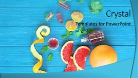  Presentation with essential oil - Cool new presentation theme with grapefruit orange peel mint backdrop and a teal colored foreground