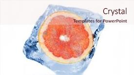  Presentation with ice frozen - Slides with grapefruit slice frozen in ice background and a lemonade colored foreground