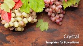  Presentation with leaves flat lay - Presentation enhanced with grapes-and-autumn-leaves background and a tawny brown colored foreground