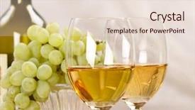  Presentation with wine cheese - Amazing PPT theme having grapes and white wine backdrop and a lemonade colored foreground
