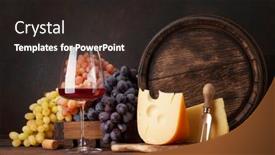  Presentation with red wine cheese - Audience pleasing theme consisting of grapes-cheese-glass-of-red backdrop and a wine colored foreground