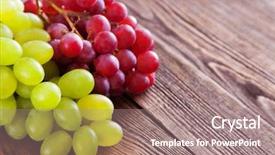  Presentation with table grape - Cool new presentation design with grapes on a wooden table backdrop and a coral colored foreground