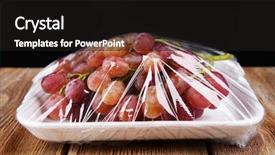  Presentation with film - Beautiful slides featuring grapes packed in food film backdrop and a dark gray colored foreground