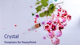  Presentation with grape vine wine grapes - PPT layouts enhanced with grapes painted with red wine background and a sky blue colored foreground