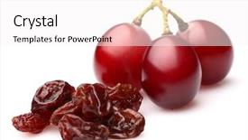  Presentation with grape - Theme featuring grapes with raisins background and a white colored foreground