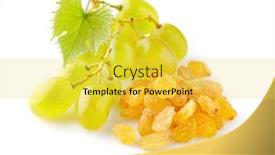  Presentation with grape vine wine grapes - Beautiful presentation theme featuring grapes with raisins backdrop and a yellow colored foreground