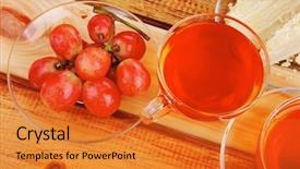  Presentation with tea cake - Presentation consisting of grapes with tea and cake background and a  colored foreground