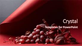  Presentation with grapevine - Colorful slide set enhanced with grapevine - fresh ripe red grapes backdrop and a wine colored foreground
