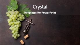  Presentation with stone - Colorful presentation design enhanced with grapevine - grapes on stone background top backdrop and a dark gray colored foreground
