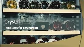  Presentation with refrigerator - Presentation theme with grapevine - wine bottles cooling in refrigerator background and a dark gray colored foreground