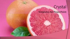  Presentation with pink - Audience pleasing PPT theme consisting of grapfruut - grapefruit and grapefruit slice isolated backdrop and a coral colored foreground