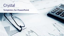  Presentation with financial reports - Presentation enhanced with graph analysis - financial reports background and a  colored foreground