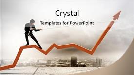  Presentation with businessman standing on maze - Theme having graph and pulling it upward background and a white colored foreground