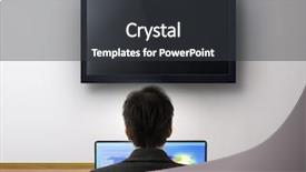  Presentation with office - Slides consisting of graph computing - businesspeople in boardroom at office background and a  colored foreground