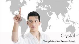  Presentation with solving - Slide deck having illustration of young business man background and a white colored foreground