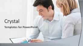  Presentation with business growing - Cool new PPT layouts with graph finance - satisfied business man showing backdrop and a white colored foreground