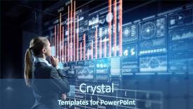  Presentation with symbol - Cool new theme with graph grid - innovative technologies as symbol backdrop and a ocean colored foreground