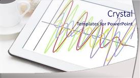  Presentation with coffee cup - Amazing slide deck having graph of different wave signals backdrop and a sky blue colored foreground