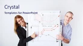  Presentation with whiteboard - Slides with graph of market analysis background and a sky blue colored foreground