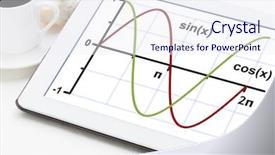  Presentation with wave - Theme having graph of sine and cosine background and a sky blue colored foreground