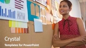  Presentation with bulletin board - Amazing PPT layouts having graph on the bulletin backdrop and a coral colored foreground