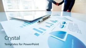  Presentation with digital pen - Slide deck having graph paper - business document pen and digital background and a sky blue colored foreground