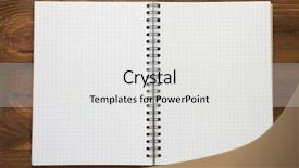  Presentation with notepad - Slide set enhanced with graph paper - checked notepad on wood background background and a light gray colored foreground