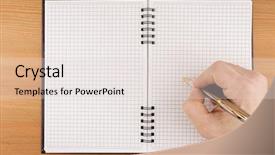  Presentation with notebook paper - Audience pleasing theme consisting of graph paper - hand writing by pen backdrop and a lemonade colored foreground