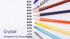  Presentation with notebook paper - Audience pleasing presentation theme consisting of the communication and dissemination backdrop and a tawny brown colored foreground