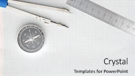  Presentation with engineering design - Colorful PPT theme enhanced with graph paper with pencil compass backdrop and a white colored foreground