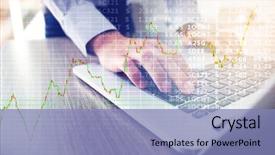  Presentation with trading - Amazing slide set having graph rates and businessman working backdrop and a light blue colored foreground