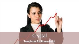  Presentation with growing micro greens isolated - Beautiful PPT theme featuring graph success - young businesswoman drawing a growing backdrop and a coral colored foreground