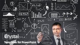  Presentation with business plan - Audience pleasing presentation design consisting of graph theory - businessman working with a business backdrop and a dark gray colored foreground