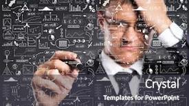  Presentation with theory - Audience pleasing PPT layouts consisting of graph theory - businessman working with a business backdrop and a dark gray colored foreground