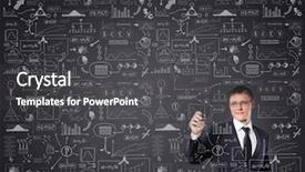  Presentation with business plan - PPT layouts with graph theory - businessman working with a business background and a dark gray colored foreground