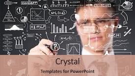  Presentation with business plan - PPT theme consisting of graph theory - businessman working with a business background and a coral colored foreground