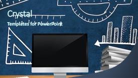  Presentation with composite - Slide set enhanced with graph theory - digital composite of computer desk background and a ocean colored foreground