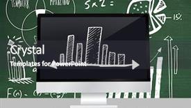  Presentation with theory - Slide deck having graph theory - digital composite of incremental bar background and a dark gray colored foreground