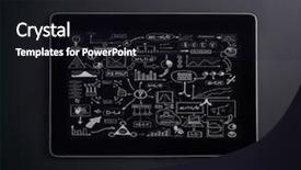  Presentation with theory - PPT theme having graph theory - tablet computer with a business background and a wine colored foreground