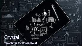  Presentation with theory - Presentation theme featuring graph theory - tablet computer with a business background and a wine colored foreground