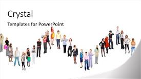  Presentation with diversity - PPT theme featuring graph trend - teamwork diversity portrait background and a white colored foreground