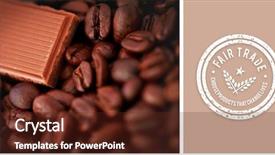  Presentation with fair trade - Presentation featuring graphic against piece of chocolate background and a tawny brown colored foreground